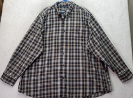 Covington Shirt Men&#39;s Size 3XL Black Plaid Cotton Long Sleeve Collar Button Down - £14.43 GBP