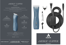 Andis eMERGE Cord/Cordless Clipper KIT-Li Ion BATTERY,#10 CeramicEdge BL... - $269.99