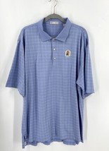 Peter Millar Golf Polo Shirt Mens Size XXL Blue Windowpane Check Pelican... - £34.07 GBP