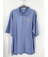 Peter Millar Golf Polo Shirt Mens Size XXL Blue Windowpane Check Pelican... - £34.27 GBP