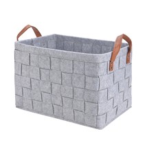 Collapsible Storage Basket Bins, Foldable Handmade Rectangular Felt Fabric Stora - £28.53 GBP