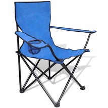 Blue Lightweight Camping Chair Picnic Fishing Beach Seat Foldable Captains Chair - £16.34 GBP