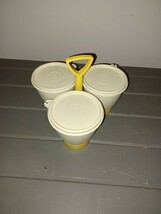 Vintage Tupperware Condiment Caddy Set 3 Bowls 758-7 3 Lids 733-40 &amp; Cad... - $11.99