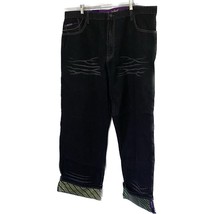 Silversilk Purple Label Mens Jeans 42 X 34 NWT NEW Striped Cuffs Bag Relaxed - £39.29 GBP