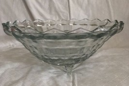 INDIANA Whitehall Colony Cubist/Cube Clear Glass Round Footed Serving Bowl Flare - £21.13 GBP