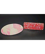 Vintage Set of Acrylic Hair Clips Barrettes Made In Taiwan ROC Pink Red ... - €25,60 EUR
