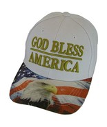God Bless America Flag and Eagle Brim Patriotic Adjustable Baseball Cap ... - £11.95 GBP