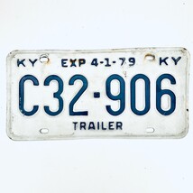 1979 United States Kentucky Base Trailer License Plate C32-906 - $225.96 MXN