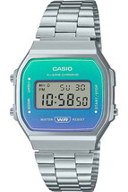 Casio Vintage A168WER-2A Blue Silver Tone Digital Watch - £54.74 GBP