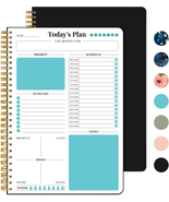 Undated Daily Planner with Hourly Schedule, Spiral to Do List Notebook t... - £10.91 GBP