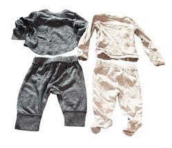 Newborn Baby Clothes Lot 11 Pc Bodysuits Sleepers Carter’s Cat & Jack Unisex B image 7