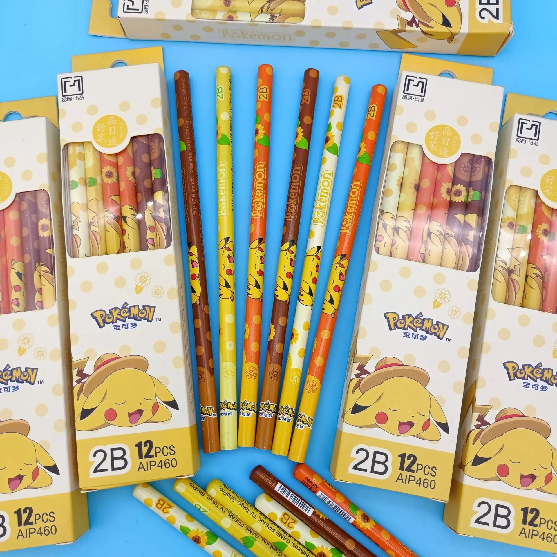 8/12pcs cartoon Pokemon Pikachu children&#39;s pencil 2B HB student stationery anime - £13.39 GBP+