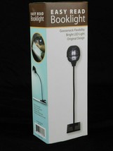 Easy Read Book Light Clip Gooseneck LED Button Battery On Off Shade - $7.49