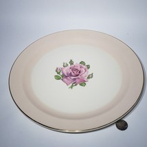 VTG Edwin M. Knowles China 12.5&quot;  Rose Dinner Plate Semi Vitreous USA 42-9 - £10.35 GBP