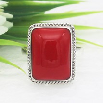 925 Sterlingsilber Koralle Ring Handmade Edelstein Schmuck Geburtsstein ... - £31.79 GBP