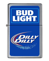 Bud Light Dilly Dilly Flip Top Lighter Brushed Chrome with Vinyl Image. - £22.64 GBP