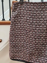 LOFT Womens Red &amp; Black Polyester Sequin Tweed Fringe Bottom Mini Skirt Size 12P - £35.97 GBP