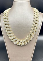 17 Inch Hip Hop Miami  Cuban Link Chain 18K  Gold Plated 16mm For Men An... - £22.85 GBP