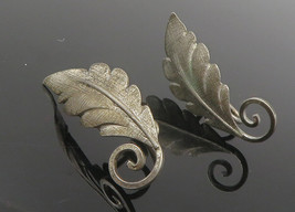 VAN DELL 925 Silver - Vintage Swirl Floral Leaf Non Pierce Earrings - EG6058 - £32.63 GBP