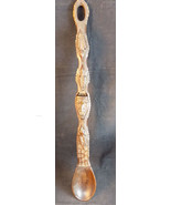 Carved Ornamental Wooden Spoon Wall Decor African Motif Birds and Face  ... - $32.46 CAD
