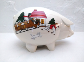 Christmas Pig &quot;Piggy Bank&quot; Mason&#39;s Christmas Village - Ironstone Made in... - $13.99