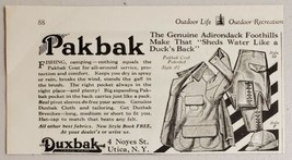 1930 Print Ad Duxbak Pakbak Coat for Fishing &amp; Camping Etc Made in Utica,NY - £7.08 GBP