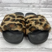 Fabulous Furs Cheetah Print Fur Slides Size 7 Sandals New Without Tags B... - £31.04 GBP
