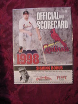 Major League Baseball Official Scorecard St. Louis Cardinals 1998 Chicago Cubs - £3.03 GBP