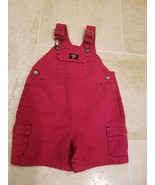 VTG 90s OshKosh B&#39;Gosh Baby B&#39;Gosh 6-9M Unisex Red Denim Overalls Vestba... - $25.70 CAD