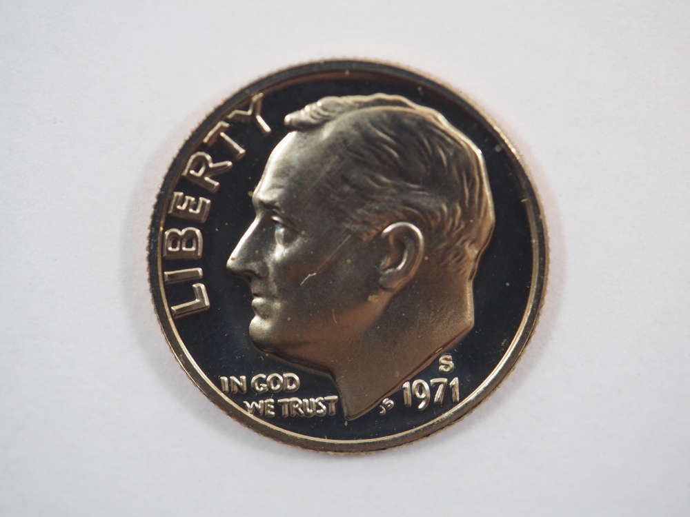 1971 S Roosevelt Clad Dime Proof GEM US Coin Proof (PF) - SKU 99USDMCL - $2.95