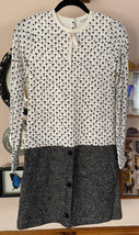 Dolce &amp; Gabbana Girl Drop Waist Dress Sz 11 12 Yrs Wool Tweed Floral jersey - £154.12 GBP