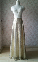Gold Sequined Maxi Skirt Wedding Party Plus Size Sequin Skirt Outfit
