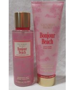 Victoria&#39;s Secret Fragrance Mist &amp; Lotion Set Lot 2 BONJOUR BEACH vanill... - $763.27 MXN