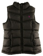 Old Navy Brown Puffy Vest Size Large Girls 19&quot; Long - £18.27 GBP