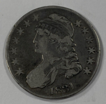 1831 50C Bust Half Dollar in Fine Condition, Natural Color, Nice Detail - $89.09