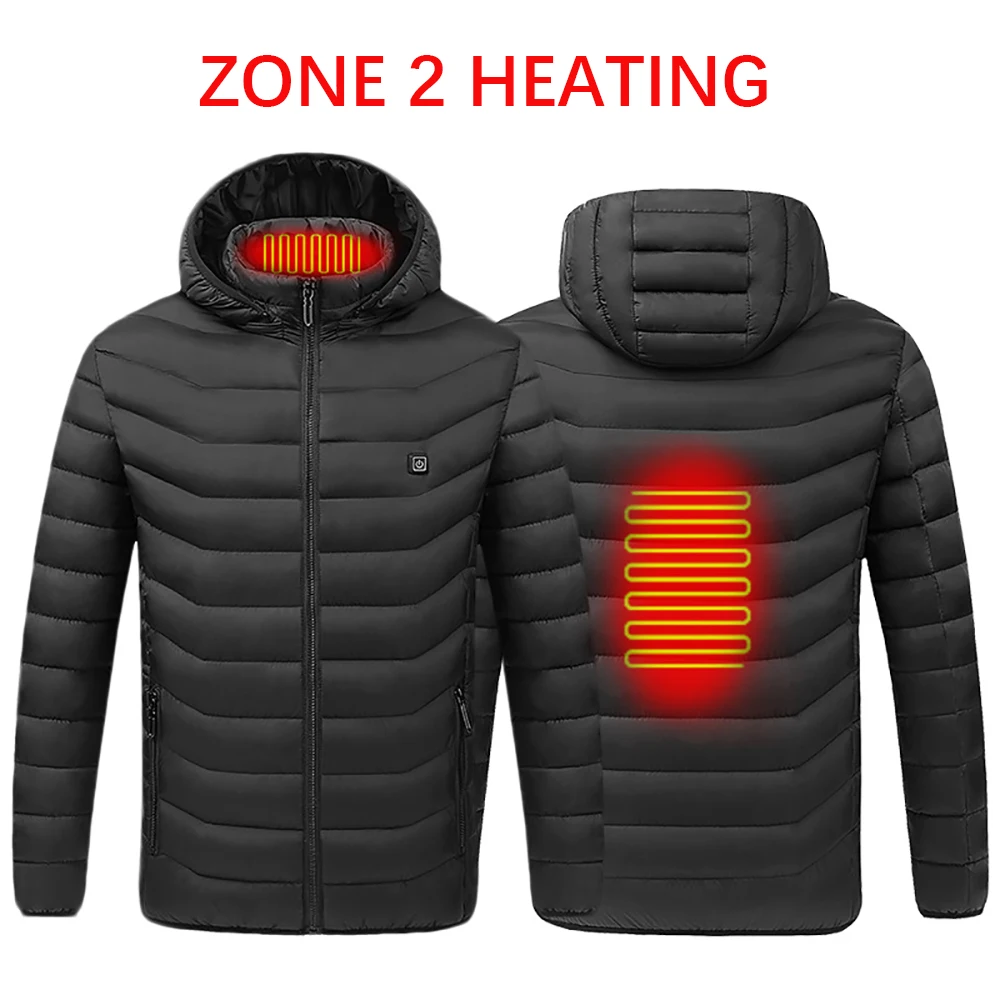 Heated Vest Jacket Washable Usb Charging Hooded Cotton Coat Electric Heating War - £137.53 GBP