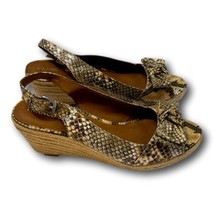 Franko Sarto Women Shoes Sandals Size 9 Slingback Faux Snake Wedge - £32.87 GBP