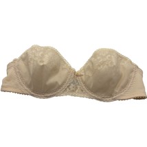 Maidenform Pretty Shapely Strapless Bra 34A Beige Lace Nylon Vintage Uni... - $531.18 MXN