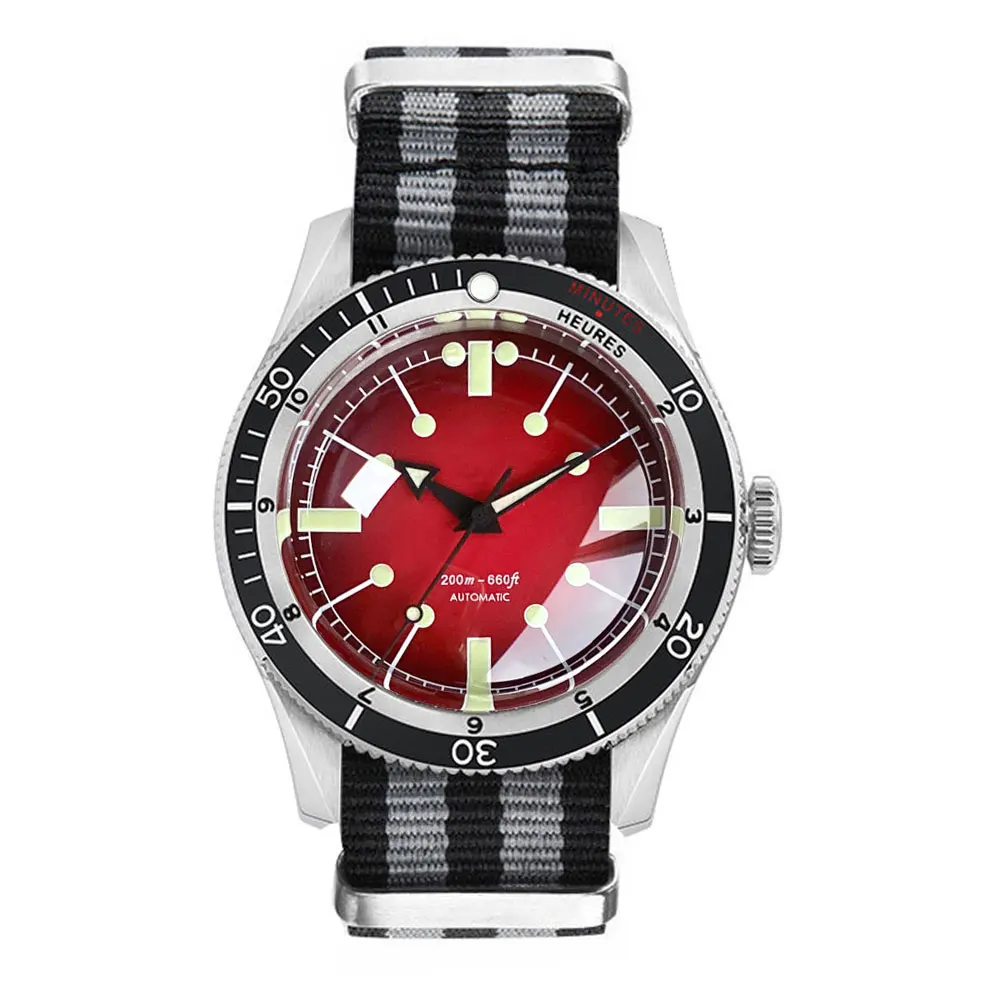 Red Blue 40mm NH35 PT5000 Mechanical Automatic Diving Men Watch 20ATM Wa... - $165.28