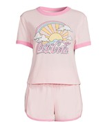 CocaCola Womens Ringer Tee and Lounge Set Pink 2 Piece Size 2X 18w-20w NEW - $11.95