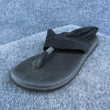 Sanuk  Women Thong Sandal Shoes Black Fabric Size 7 Medium - £19.72 GBP