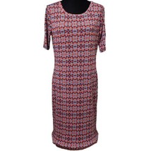 Lularoe Julia Form Fitting Midi Length Knit Dress Geometric Size Large - £17.37 GBP