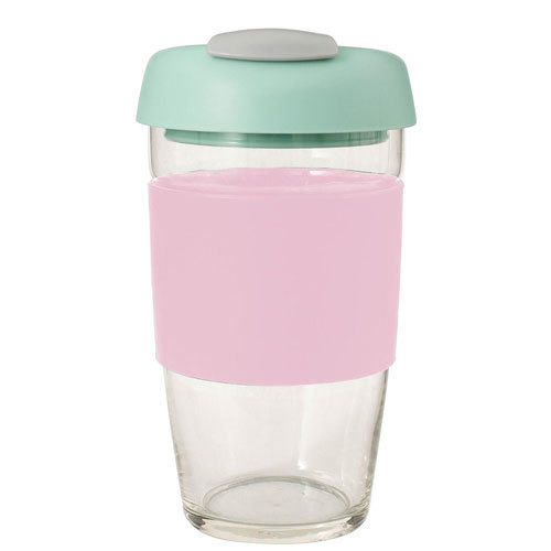 Avanti Glass Reusable Go Cup 473mL - Pink/Mint/Grey - $30.14