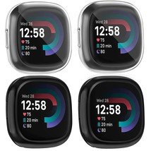 [4 Pack] Screen Protector Case Compatible For Fitbit Sense 2 / Fitbit Versa 4, S - £14.94 GBP