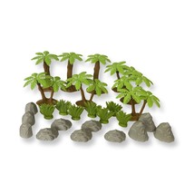 JP Jungle Diorama Playset 38 pcs - Trees, Ferns, Rocks - EUC - HUGE Lot - £30.41 GBP