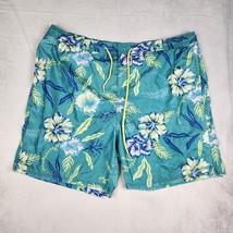 Vineyard Vines Swim Trunks Men&#39;s XL Shorts Floral Chappy Blue Lined Draw... - $27.71
