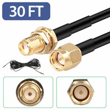 30Ft Wifi Antenna Sma Extension Coaxial Cable Cord For Wi-Fi Wireless Router - £15.97 GBP
