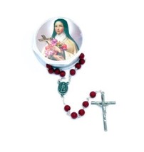 Religious Gifts Rosa Perfumada Madera Tallada Oración Cuenta 48.3cm Rosa... - $34.80 CAD