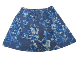 New Hollister Fully Lined Cotton Blue Floral A line Mini Skirt Sz S - £15.50 GBP