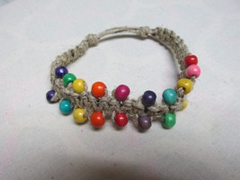 &quot;&quot;Macrame -JUTE &amp; Wooden Beads&quot;&quot; - Xl Bracelet - New - £7.08 GBP